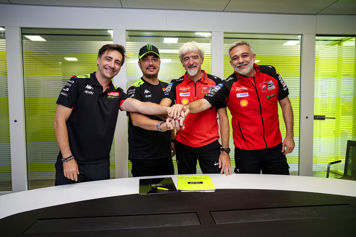 Ducati fornecerá Suporte de Fábrica à VR46 na MotoGP em 2025 Ducati fornecerá Suporte de Fábrica à VR46 na MotoGP em 2025