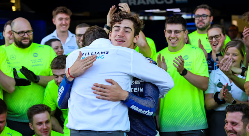 Colapinto comemora pontos na Williams: sonho realizado Colapinto comemora pontos na Williams: sonho realizado