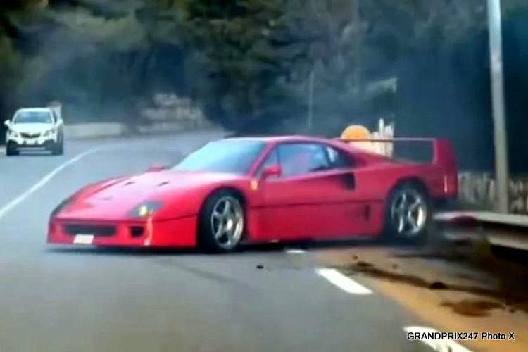 Ferrari F40 de Lando Norris é atingida em acidente em Mônaco Ferrari F40 de Lando Norris é atingida em acidente em Mônaco