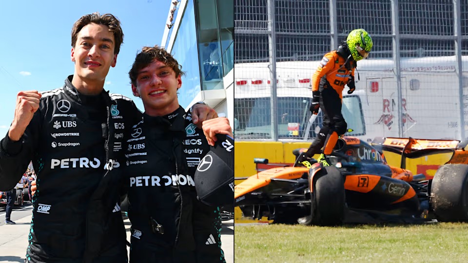 George Russell vence o dramático GP do Canadá com colisão entre Piastri e Norris