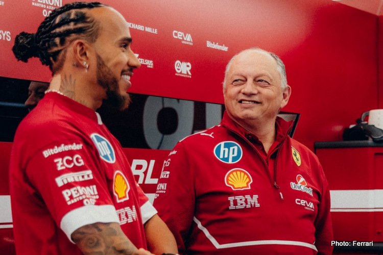 Hamilton apoia Fred Vasseur da Ferrari: ‘Estou aqui para vencer’
